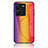 Silicone Frame Mirror Rainbow Gradient Case Cover LS2 for Vivo Y35 4G Orange