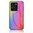 Silicone Frame Mirror Rainbow Gradient Case Cover LS2 for Vivo Y35 4G Pink