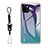 Silicone Frame Mirror Rainbow Gradient Case Cover M01 for Apple iPhone 14 Plus Purple