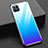 Silicone Frame Mirror Rainbow Gradient Case Cover M01 for Oppo Reno4 SE 5G Sky Blue