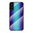 Silicone Frame Mirror Rainbow Gradient Case Cover M01 for Samsung Galaxy S21 Plus 5G Blue