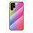 Silicone Frame Mirror Rainbow Gradient Case Cover M01 for Samsung Galaxy S21 Ultra 5G Pink