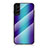Silicone Frame Mirror Rainbow Gradient Case Cover M01 for Samsung Galaxy S22 5G Blue