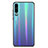 Silicone Frame Mirror Rainbow Gradient Case Cover M02 for Huawei P30 Blue