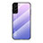 Silicone Frame Mirror Rainbow Gradient Case Cover M02 for Samsung Galaxy S21 5G Clove Purple
