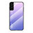 Silicone Frame Mirror Rainbow Gradient Case Cover M02 for Samsung Galaxy S21 Plus 5G Clove Purple