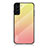 Silicone Frame Mirror Rainbow Gradient Case Cover M02 for Samsung Galaxy S21 Plus 5G Orange