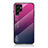 Silicone Frame Mirror Rainbow Gradient Case Cover M02 for Samsung Galaxy S21 Ultra 5G Hot Pink
