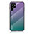 Silicone Frame Mirror Rainbow Gradient Case Cover M02 for Samsung Galaxy S21 Ultra 5G Purple