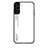 Silicone Frame Mirror Rainbow Gradient Case Cover M02 for Samsung Galaxy S22 Plus 5G White