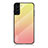 Silicone Frame Mirror Rainbow Gradient Case Cover M02 for Samsung Galaxy S23 Plus 5G Orange