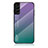 Silicone Frame Mirror Rainbow Gradient Case Cover M02 for Samsung Galaxy S23 Plus 5G Purple