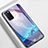 Silicone Frame Starry Sky Mirror Case Cover for Oppo A92 Purple