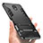 Silicone Matte Finish and Plastic Back Case with Finger Ring Stand A01 for Samsung Galaxy Amp Prime 3 Black