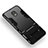 Silicone Matte Finish and Plastic Back Case with Finger Ring Stand A01 for Samsung Galaxy Amp Prime 3 Black