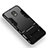 Silicone Matte Finish and Plastic Back Case with Finger Ring Stand A01 for Samsung Galaxy J3 (2018) SM-J377A Black