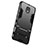 Silicone Matte Finish and Plastic Back Case with Finger Ring Stand A01 for Samsung Galaxy J3 (2018) SM-J377A Black