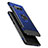 Silicone Matte Finish and Plastic Back Case with Finger Ring Stand A01 for Samsung Galaxy Note 8 Blue