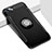 Silicone Matte Finish and Plastic Back Case with Finger Ring Stand A03 for Apple iPhone 7 Plus Black