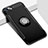 Silicone Matte Finish and Plastic Back Case with Finger Ring Stand A03 for Apple iPhone 8 Plus Black