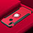 Silicone Matte Finish and Plastic Back Case with Finger Ring Stand for Huawei P Smart+ Plus Red