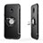 Silicone Matte Finish and Plastic Back Case with Finger Ring Stand for Samsung Galaxy J5 (2017) SM-J750F Black