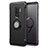 Silicone Matte Finish and Plastic Back Case with Finger Ring Stand for Samsung Galaxy S9 Plus Black