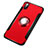 Silicone Matte Finish and Plastic Back Case with Finger Ring Stand T01 for Apple iPhone X Red