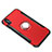 Silicone Matte Finish and Plastic Back Case with Finger Ring Stand T01 for Apple iPhone X Red