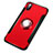 Silicone Matte Finish and Plastic Back Case with Finger Ring Stand T01 for Apple iPhone Xs Max Red