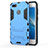 Silicone Matte Finish and Plastic Back Case with Stand for Huawei Enjoy 7 Blue