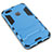 Silicone Matte Finish and Plastic Back Case with Stand for Huawei Enjoy 7 Blue
