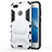 Silicone Matte Finish and Plastic Back Case with Stand for Huawei Enjoy 7 White