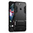 Silicone Matte Finish and Plastic Back Case with Stand for Huawei Enjoy 7S Black