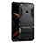 Silicone Matte Finish and Plastic Back Case with Stand for Huawei Honor 7X Black