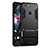 Silicone Matte Finish and Plastic Back Case with Stand for Huawei P Smart Black