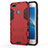 Silicone Matte Finish and Plastic Back Case with Stand for Huawei Y6 Pro (2017) Red