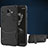 Silicone Matte Finish and Plastic Back Case with Stand for Samsung Galaxy A6 (2018) Black