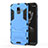 Silicone Matte Finish and Plastic Back Case with Stand for Samsung Galaxy A6 (2018) Dual SIM Blue