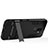 Silicone Matte Finish and Plastic Back Case with Stand for Samsung Galaxy A6 Plus (2018) Black