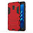 Silicone Matte Finish and Plastic Back Case with Stand for Samsung Galaxy A8+ A8 Plus (2018) Duos A730F Red