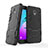 Silicone Matte Finish and Plastic Back Case with Stand for Samsung Galaxy Amp Prime 3 Black