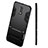 Silicone Matte Finish and Plastic Back Case with Stand for Samsung Galaxy C7 (2017) Black
