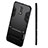 Silicone Matte Finish and Plastic Back Case with Stand for Samsung Galaxy C8 C710F Black