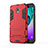 Silicone Matte Finish and Plastic Back Case with Stand for Samsung Galaxy J3 (2018) SM-J377A Red