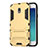 Silicone Matte Finish and Plastic Back Case with Stand for Samsung Galaxy J3 Pro (2017) Gold