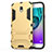 Silicone Matte Finish and Plastic Back Case with Stand for Samsung Galaxy J5 (2017) SM-J750F Gold
