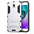 Silicone Matte Finish and Plastic Back Case with Stand for Samsung Galaxy J5 (2017) SM-J750F White