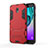 Silicone Matte Finish and Plastic Back Case with Stand for Samsung Galaxy J7 (2018) J737 Red