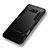 Silicone Matte Finish and Plastic Back Case with Stand for Samsung Galaxy S8 Black